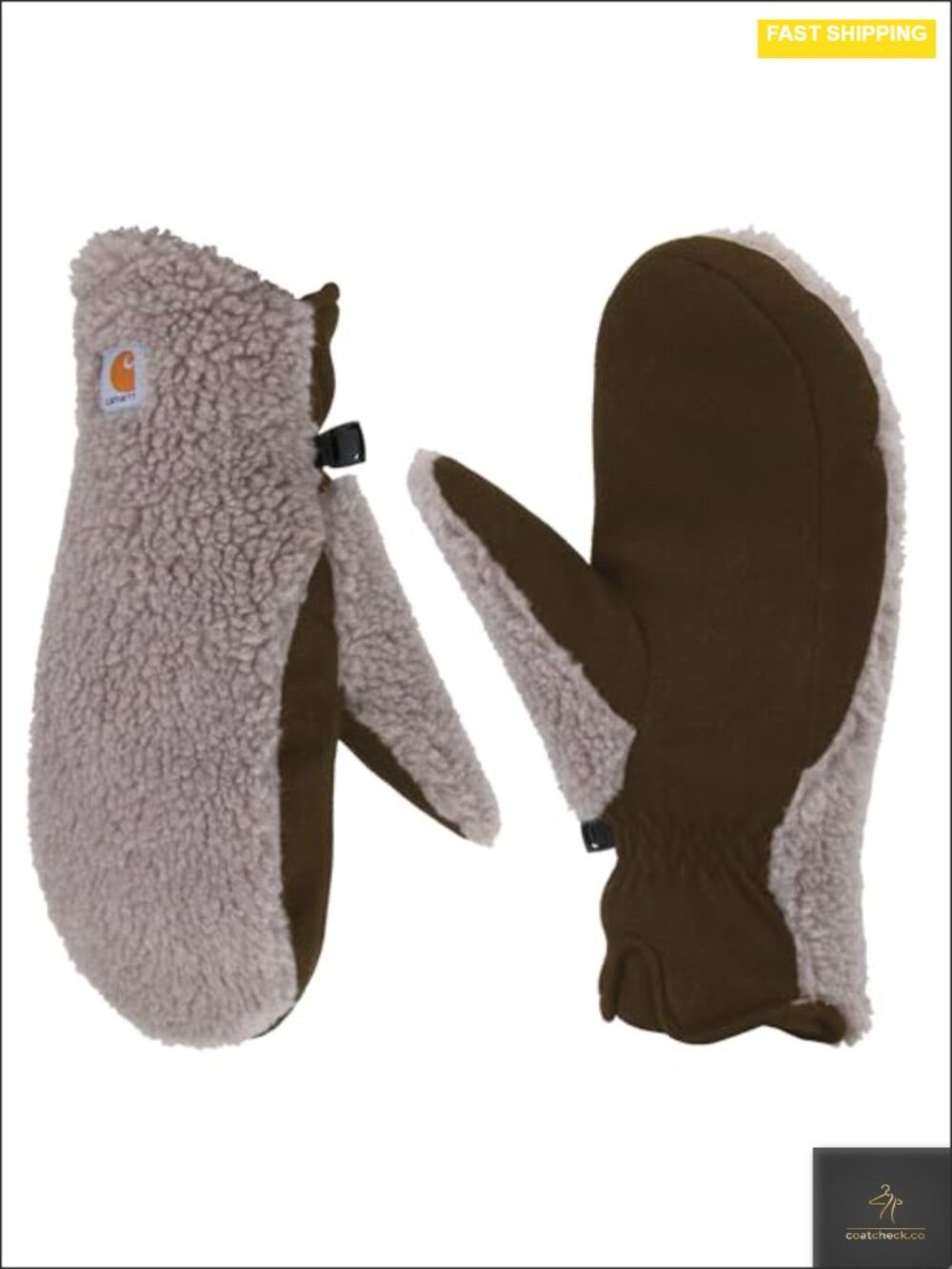 Sherpa Fleece Mittens with Suede Palm – Women's Insulated Winter Gloves